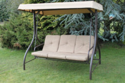 Garden Market Place Luxury Heavy Duty Garden 3 Seater Swing Seat Hammock Bed Complete With Thick Cushions.  Adjustable Canopy Angle. - thumbnail 3