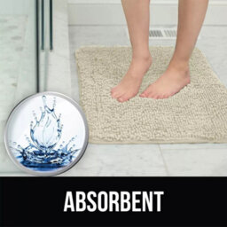 Ameha Cream Chenille Mat 40X60Cm, Extra Soft, Non-Slip, Absorbent Bath Rug & Doormat - thumbnail 2