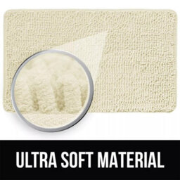 Ameha Cream Chenille Mat 40X60Cm, Extra Soft, Non-Slip, Absorbent Bath Rug & Doormat - thumbnail 4