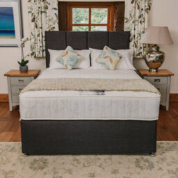 Divan Base Direct Super Paris Orthopaedic Backcare Sprung Divan Bed Set 4Ft Small Double 4 Drawers - Naples Slate - thumbnail 3