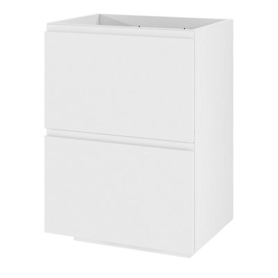 GoodHome Levanna Matt White Double Freestanding Bathroom Cabinet (H) 850mm (W) 600mm - image 1