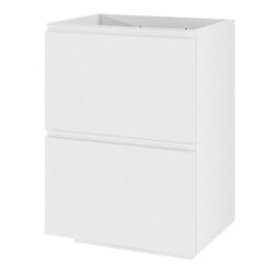 GoodHome Levanna Matt White Double Freestanding Bathroom Cabinet (H) 850mm (W) 600mm - thumbnail 1