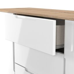Messina Ready Assembled Gloss Bardolino Oak Effect 3 Drawer Sideboard (H)785mm (W)1254mm (D)400mm - thumbnail 5