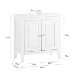 Sobuy Frg202-W, Under Sink Bathroom Storage Cabinet With Doors,white,w60Xd30Xh62.5 - thumbnail 3