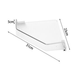Living And Home Silver Wall Mounted Acrylic Bathroom Corner Shelf Shower Storage Organiser - thumbnail 9