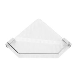 Living And Home Silver Wall Mounted Acrylic Bathroom Corner Shelf Shower Storage Organiser - thumbnail 3