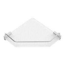 Living And Home Silver Wall Mounted Acrylic Bathroom Corner Shelf Shower Storage Organiser - thumbnail 2