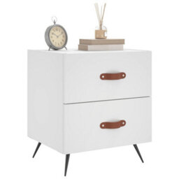 Berkfield Modern Bedside Cabinets 2 Pcs White 40X35X47.5 Cm Engineered Wood - thumbnail 4