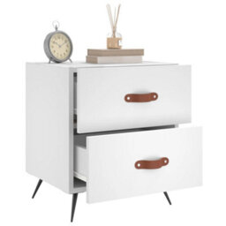 Berkfield Modern Bedside Cabinets 2 Pcs White 40X35X47.5 Cm Engineered Wood - thumbnail 3