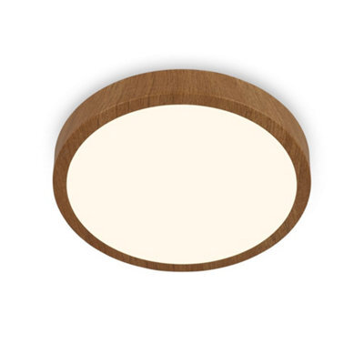 Briloner Wood Effect Round Led Ceiling Light 380mm 24W 2900Lm 3000K Warm White - image 1