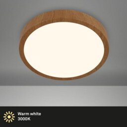 Briloner Wood Effect Round Led Ceiling Light 380mm 24W 2900Lm 3000K Warm White - thumbnail 6