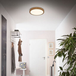 Briloner Wood Effect Round Led Ceiling Light 380mm 24W 2900Lm 3000K Warm White - thumbnail 2