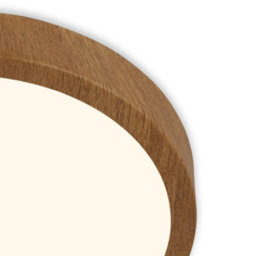Briloner Wood Effect Round Led Ceiling Light 380mm 24W 2900Lm 3000K Warm White - thumbnail 3