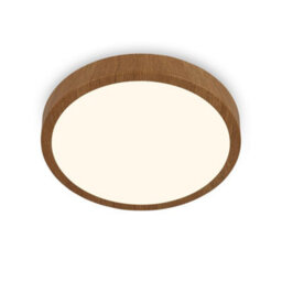 Briloner Wood Effect Round Led Ceiling Light 380mm 24W 2900Lm 3000K Warm White
