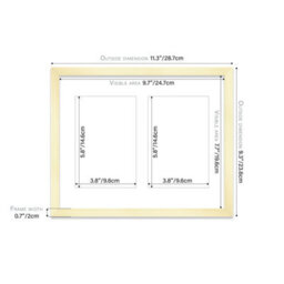 10X8 Inch 2 Opening Photo Collage Frame, Display Two 6X4 Inch Photos, Multi Aperture Family Picture Frame, Gold - thumbnail 4
