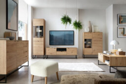 Abakus Direct Amber Collection Tall Cabinet In Oak - thumbnail 5