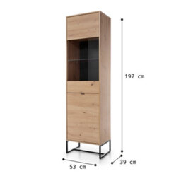 Abakus Direct Amber Collection Tall Cabinet In Oak - thumbnail 4