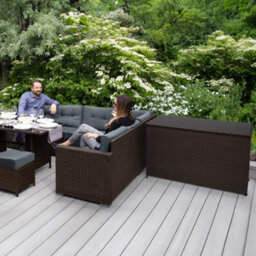 Jardí Brown Rattan Corner Furniture Set & Large Garden Storage Box - thumbnail 6