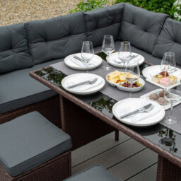 Jardí Brown Rattan Corner Furniture Set & Large Garden Storage Box - thumbnail 4