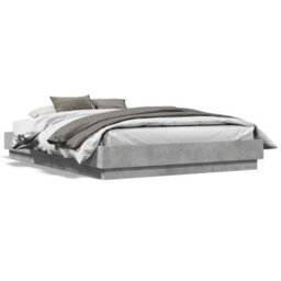 Berkfield Bed Frame Without Mattress Concrete Grey 120X190 Cm Small Double - thumbnail 2