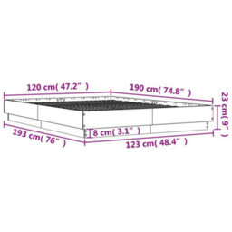 Berkfield Bed Frame Without Mattress Concrete Grey 120X190 Cm Small Double - thumbnail 9