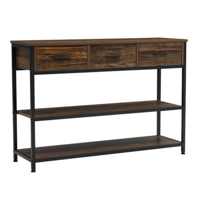 Hallway Entryway Console Table With Drawers Shelves Industrial Style Side Table - image 1