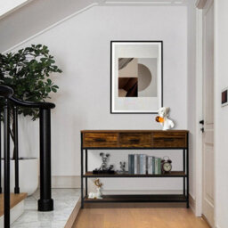 Hallway Entryway Console Table With Drawers Shelves Industrial Style Side Table - thumbnail 5