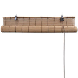 Walplus Brown Bamboo Roller Blind 100X220 Cm - Natural Light Filtering Window Covering - thumbnail 4