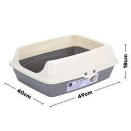 Taylor & Brown Tall Open Top Cat Litter Tray With Detachable Rim, Large Cat And Kitten Toilet Box With Anti Scatter Splash Guard - thumbnail 8