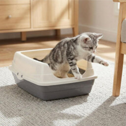 Taylor & Brown Tall Open Top Cat Litter Tray With Detachable Rim, Large Cat And Kitten Toilet Box With Anti Scatter Splash Guard - thumbnail 7