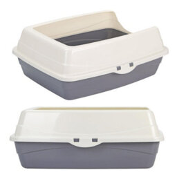 Taylor & Brown Tall Open Top Cat Litter Tray With Detachable Rim, Large Cat And Kitten Toilet Box With Anti Scatter Splash Guard - thumbnail 2