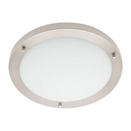 Litecraft Mari Satin Nickel Large Bathroom Flush Ceiling Light - thumbnail 2