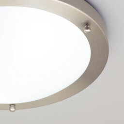 Litecraft Mari Satin Nickel Large Bathroom Flush Ceiling Light - thumbnail 5