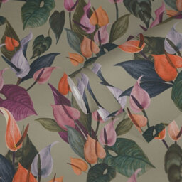 As Creation Bricoflor Non-Woven Wallpaper, Funky Wallpaper, Leaf & Palm, Floral In Grey, Green, Purple, Orange, Terracotta - 10,05 X 0,53 M - thumbnail 3