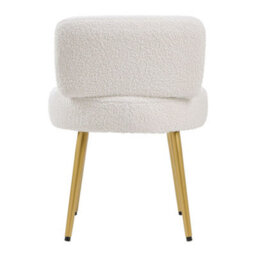 Living And Home Modern Cute Cream Upholstered Dressing Table Stool With Metal Legs - thumbnail 5