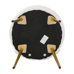 Living And Home Modern Cute Cream Upholstered Dressing Table Stool With Metal Legs - thumbnail 7