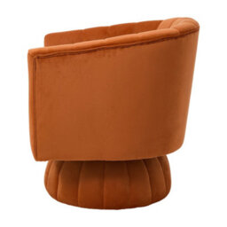 Thehotsale Orange Velvet Upholstered Swivel Accent Armchair - thumbnail 3