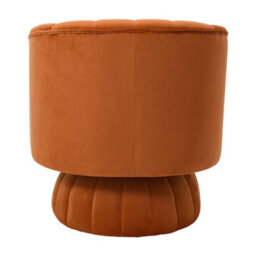 Thehotsale Orange Velvet Upholstered Swivel Accent Armchair - thumbnail 4