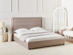 Beliani Bed Velvet Rouen 160 X 200 Cm (Eu King Size) Taupe - thumbnail 2