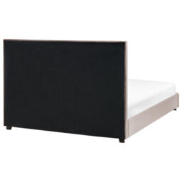 Beliani Bed Velvet Rouen 160 X 200 Cm (Eu King Size) Taupe - thumbnail 5