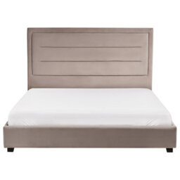 Beliani Bed Velvet Rouen 160 X 200 Cm (Eu King Size) Taupe - thumbnail 4