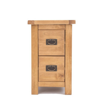 Cabinet Bits Lugo 2 Drawer Petite Bedside Table Brass Drop Handle - image 1