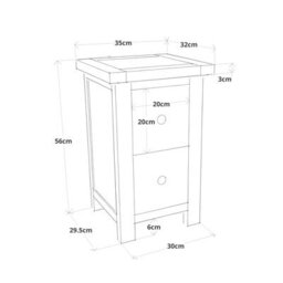 Cabinet Bits Lugo 2 Drawer Petite Bedside Table Brass Drop Handle - thumbnail 9