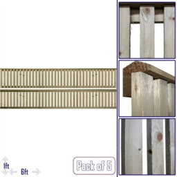 Premier Garden Supplies Premier Tuscany Wooden Trellis Panel 6Ft X 1Ft (5 Pack) Vertical Slatted Decorative Fencing Topper For Climbing Plant Support - thumbnail 1