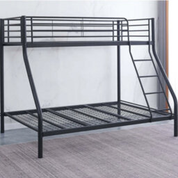 Reinforced Beds, Holt Triple Bunk Bed - Suitable For Adult Use - Single Over Double - Black - thumbnail 2