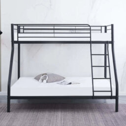 Reinforced Beds, Holt Triple Bunk Bed - Suitable For Adult Use - Single Over Double - Black