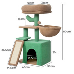 Skylos Multi-Level Cat Tree Tower With Condo Hammock Plush Activity Centre - thumbnail 4