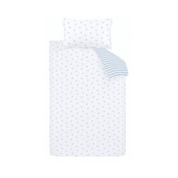 Bianca Mini Star & Stripes Reversible Cotton Duvet Cover Set With Pillowcases Blue - thumbnail 5