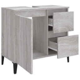 Berkfield Bathroom Cabinet Grey Sonoma 65X33X60 Cm Engineered Wood - thumbnail 6