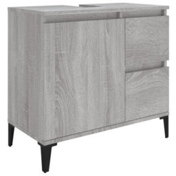 Berkfield Bathroom Cabinet Grey Sonoma 65X33X60 Cm Engineered Wood - thumbnail 2